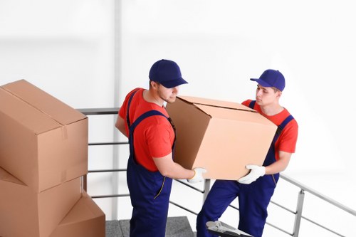 Removal van loaded for a house move in Swisscottage