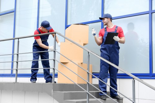 Trained removals staff preparing items for a safe move