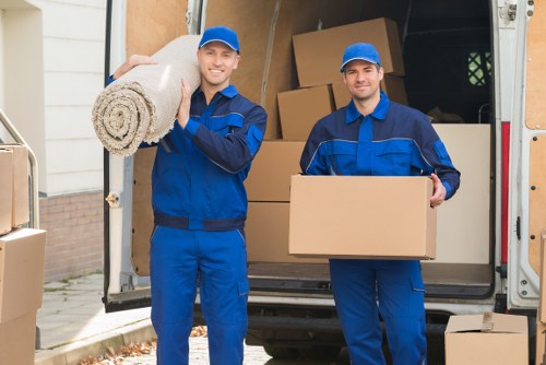 Commercial relocation with a moving truck in Swisscottage