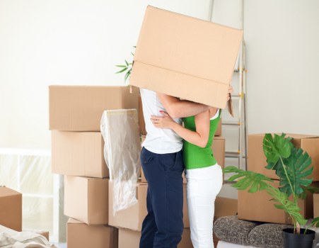 Loading belongings into a removal van in the Swiss Cottage area