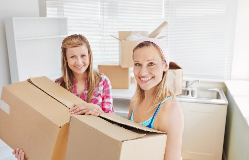 Packed household boxes ready for a Swiss Cottage house move