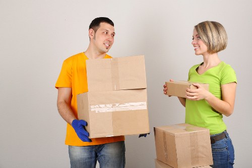Moving van prepared for removals in Swisscottage