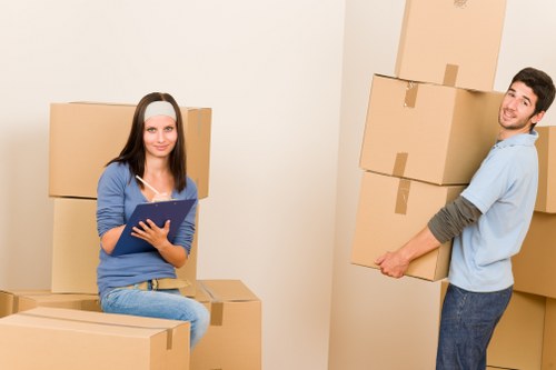 Furniture and boxes prepared for a Swiss Cottage man and van move